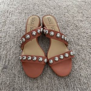 NWOT rose block sandals, size 8